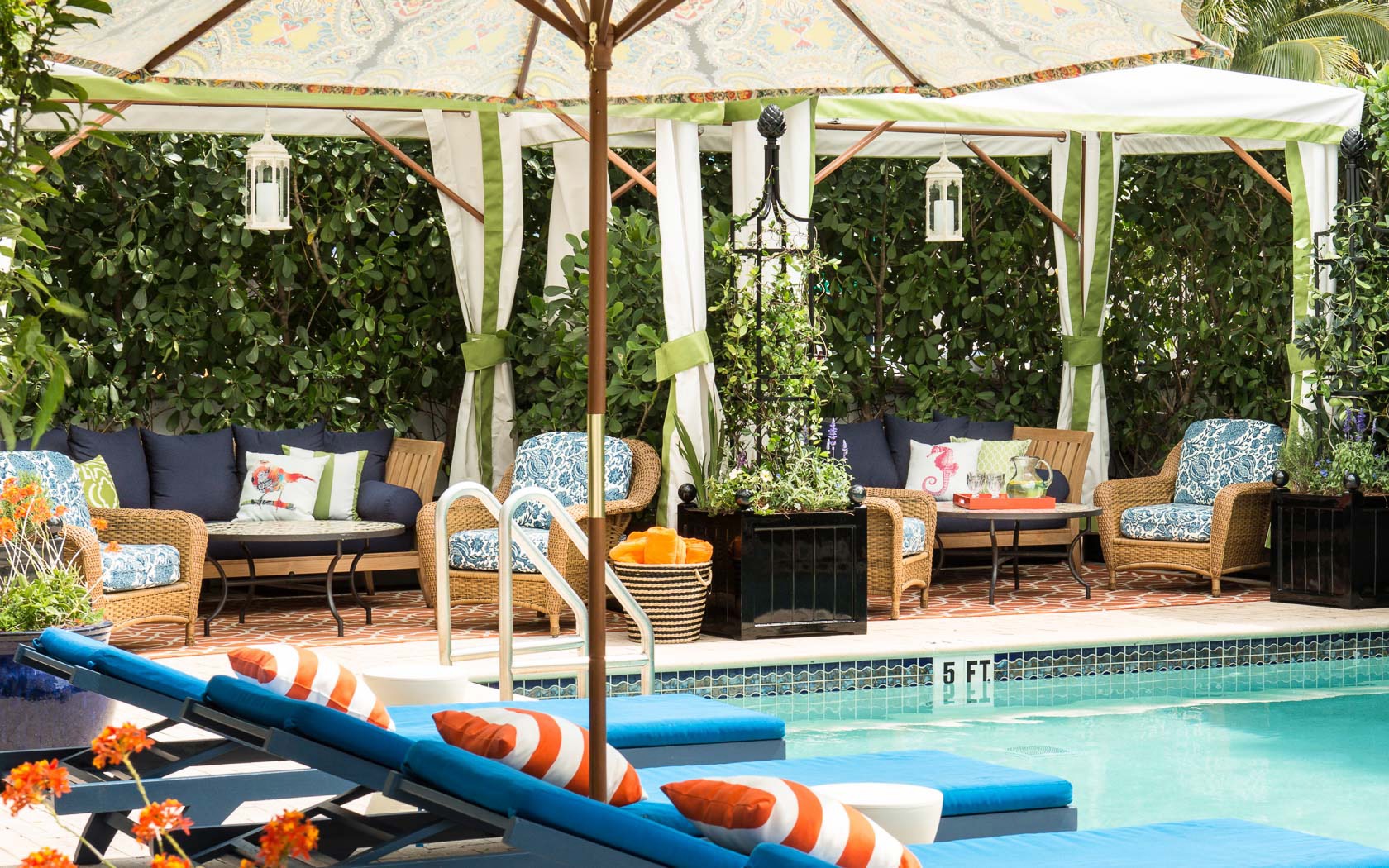 circa 39 pool area and lounge chairs during the day