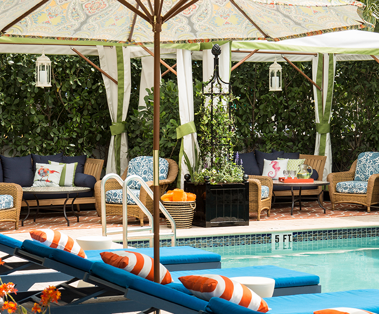 circa 39 pool area, cabana and lounge chairs during the day