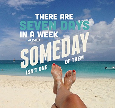 quote over an image of someone sitting at the beach