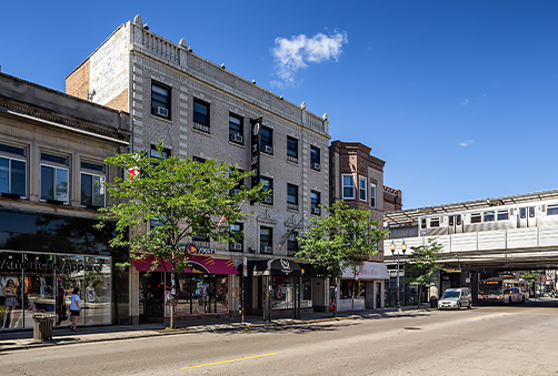 view of a bookstore from the exterior on the street