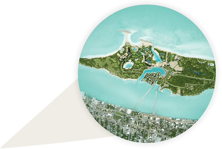 Map pinpoint bubble of island