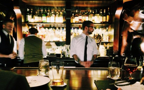 bartender with a tie