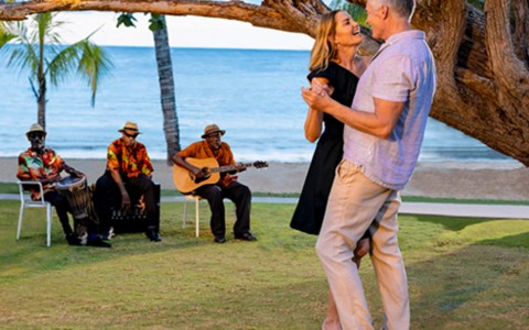 a man and woman kissing