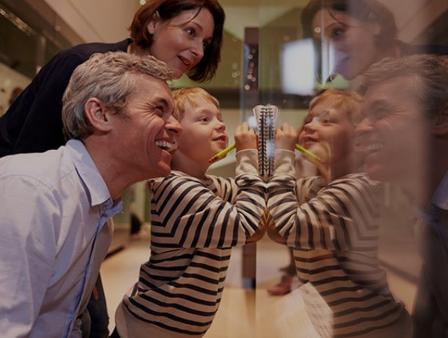 family at a museum