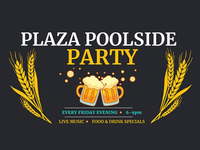 poster of a Plaza Poolside event