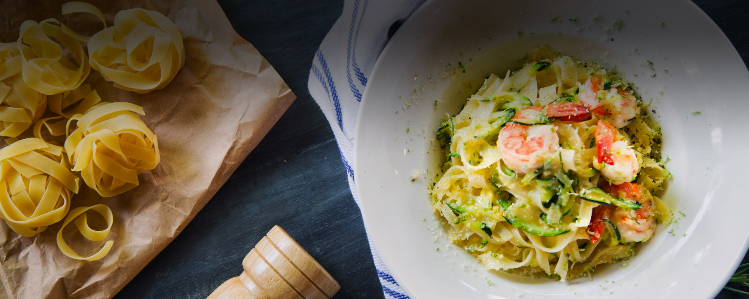 a plate of food with pasta
