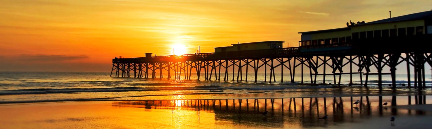 Ocean pier at sunrise
