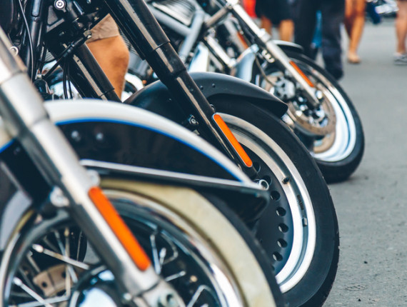 motorcycles lined up