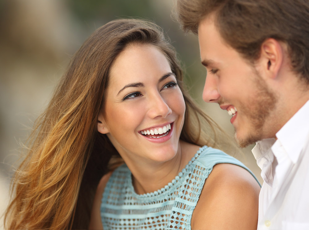Couple smiling at each other