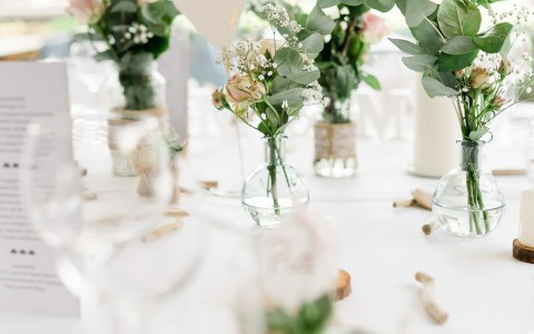 flowers on a wedding table