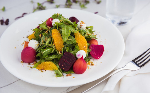 baby beet and goat cheese salad