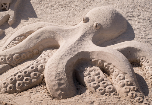 octopus sand sculpture