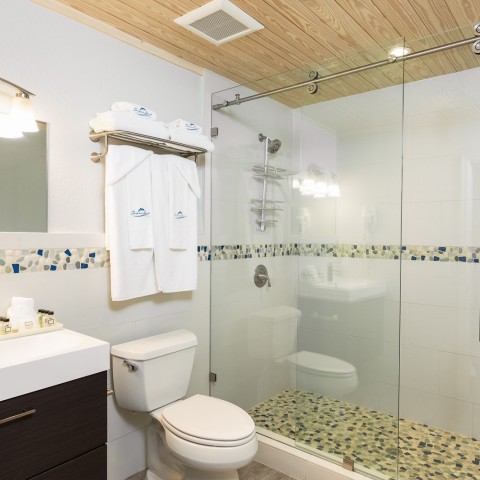 bathroom with glass shower