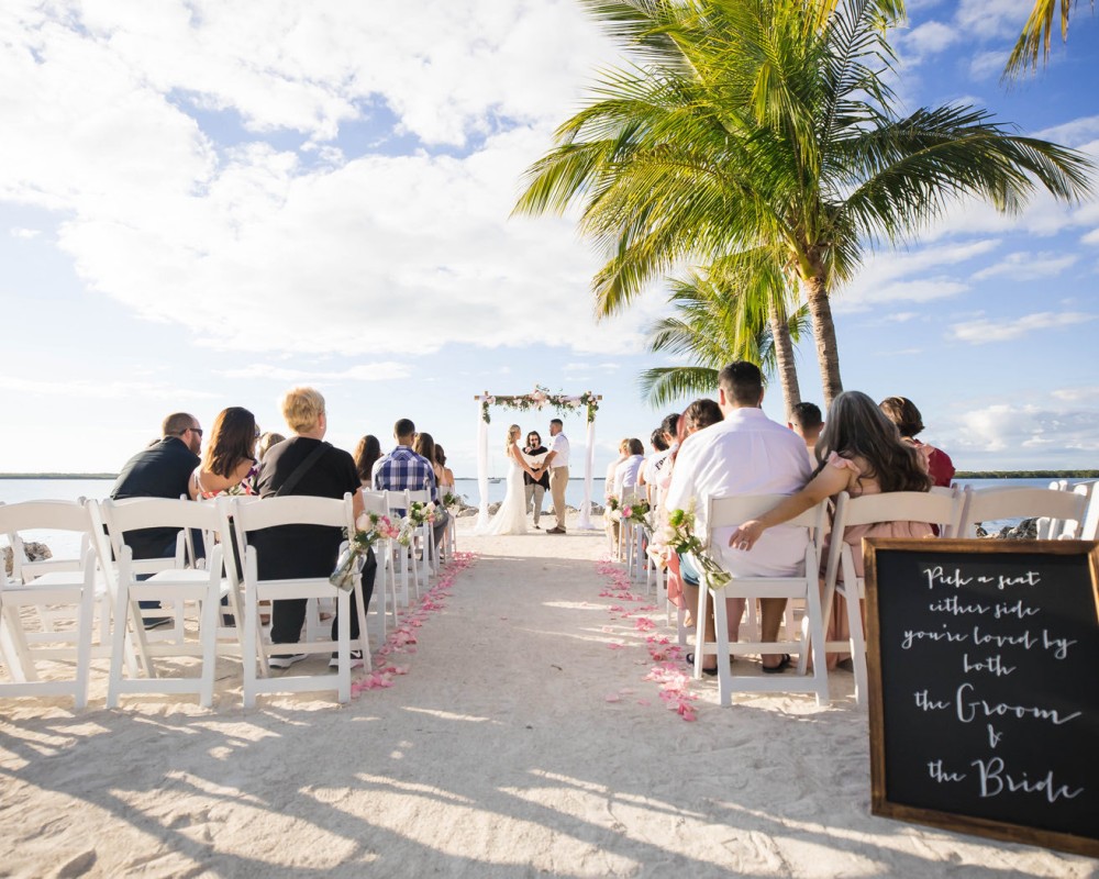 wedding ceremony for a couple on the beach