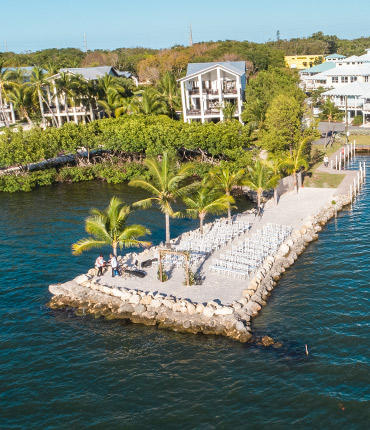 aerial view of property right off the water