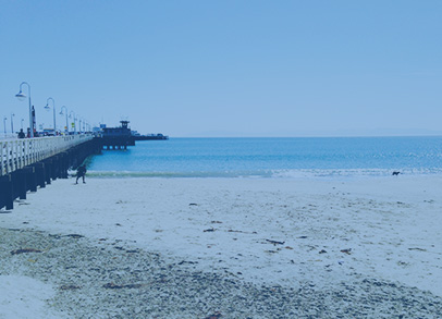 Cowell Beach pier and beach