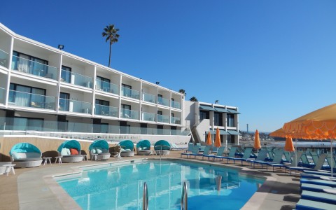 view of hotel pool and hotel