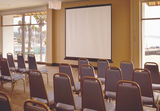 boardroom meeting with ocean views