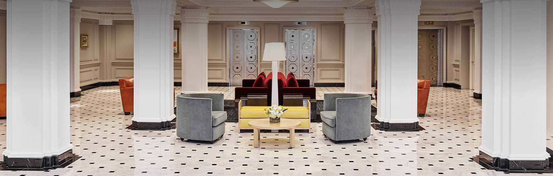hamilton hotel lobby with elegant furniture