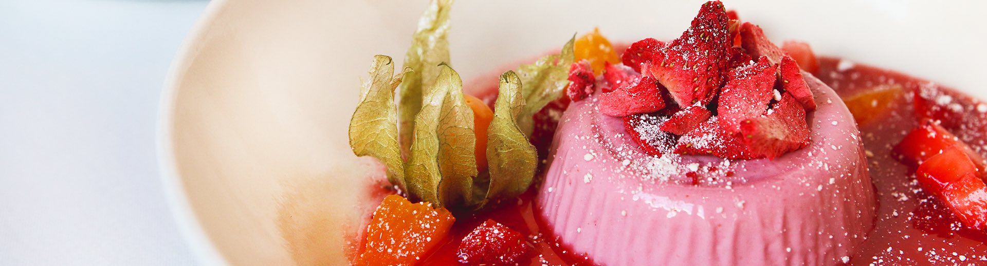 plate with pink dessert