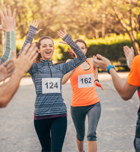 women running in a race