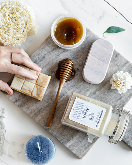 assortment of various spa items