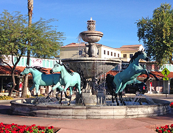 bronze horse fountain in scottsdale, arizona