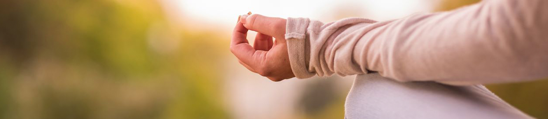 closeup of a person with his hand held in a meditative position