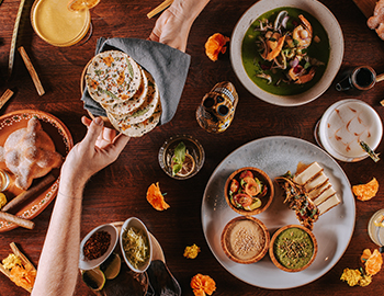 aerial view of a variety of mexican inspired plates