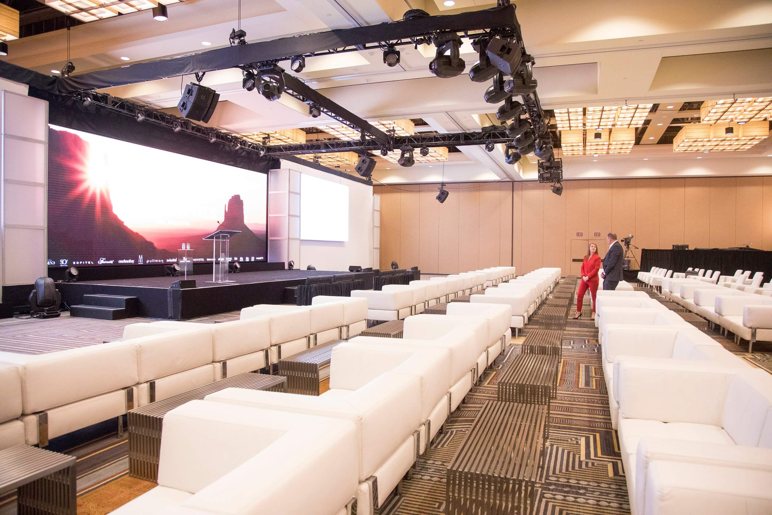 Internal view of a big sophisticated meeting venue