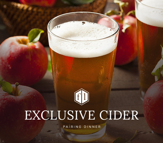 Exclusive cider paring dinner and image of cider