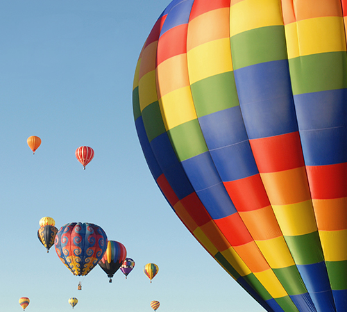 Colorful hot air balloons in the sky 