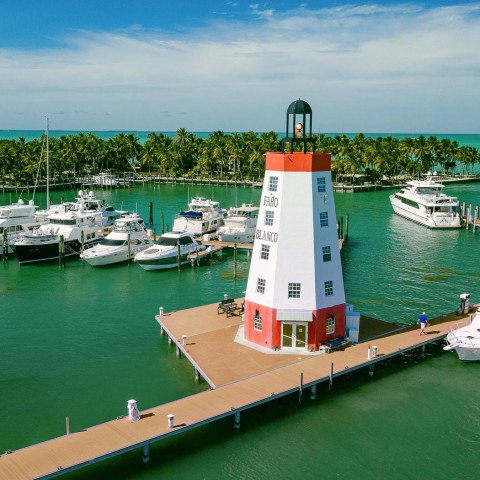 lighthouse on the dock from above