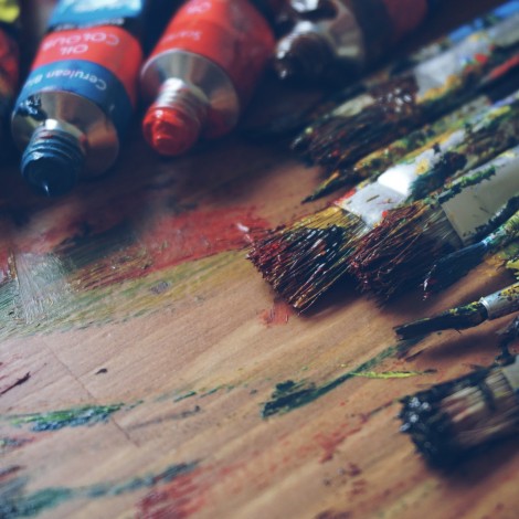 tubes of paint and paint brushes