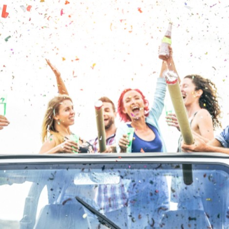 friends in jeep