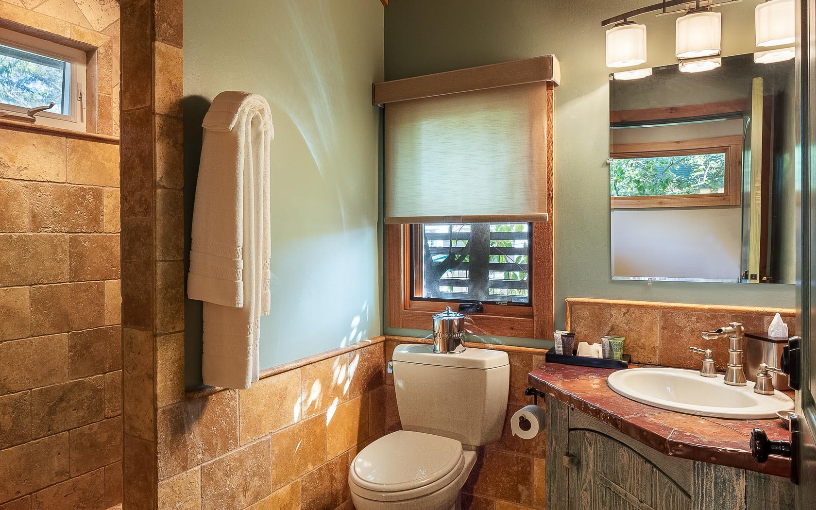 a view of the interior of the cabin bathrooms at fessparker