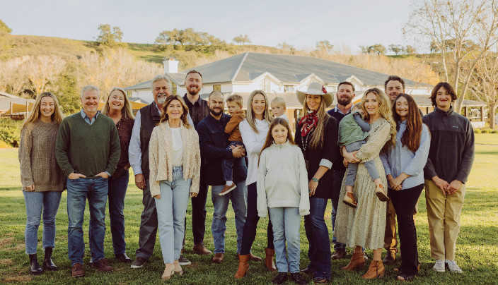 Parker family photo on the Fess Parker Winery lawn