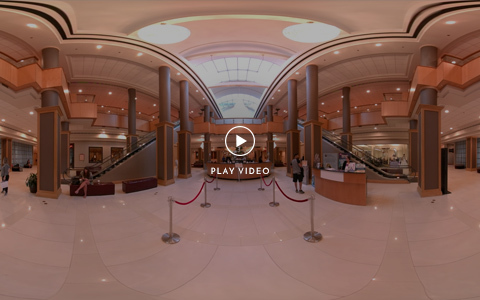 video of the hotels center lobby 