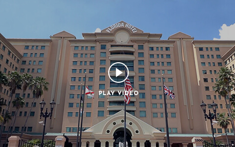 video time lapse of the hotels entrance