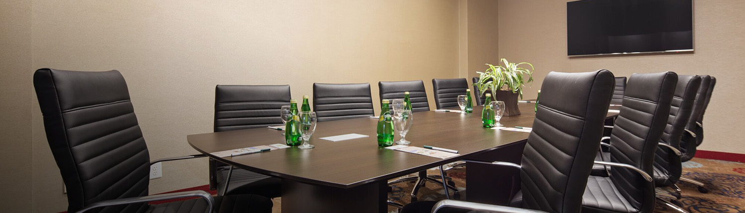 conference room with black chairs