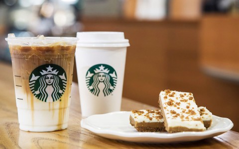 Starbucks drinks and pastries