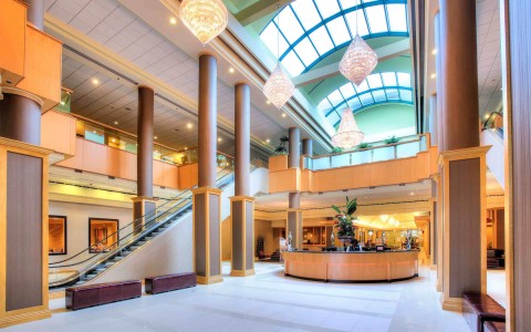 The Florida Mall interior entryway showing glass ceiling