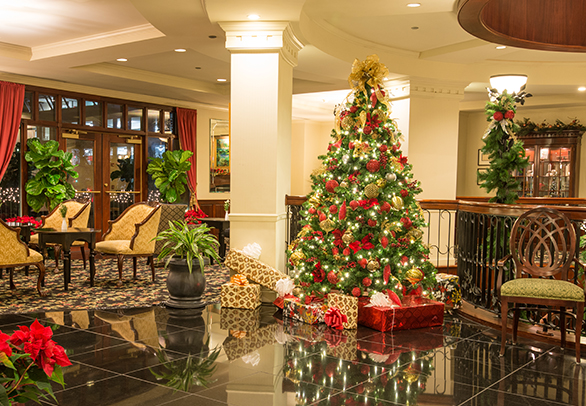 christmas tree in lobby