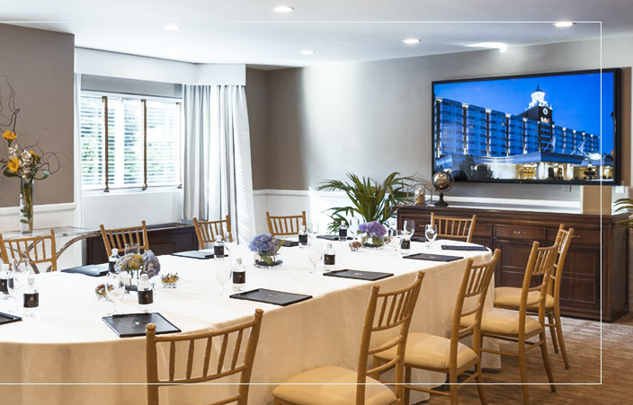 Franklin conference room set up for a board meeting