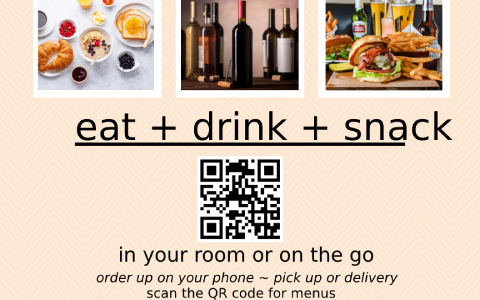 Eat & Drink flyer with QR code