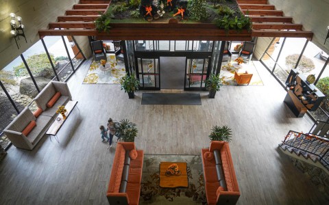 aerial view of the lobby