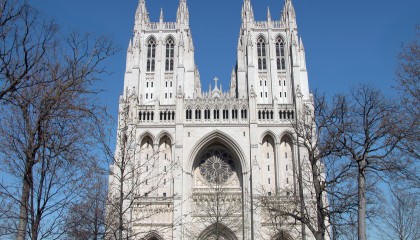 exterior view of the National Cathedral during the day