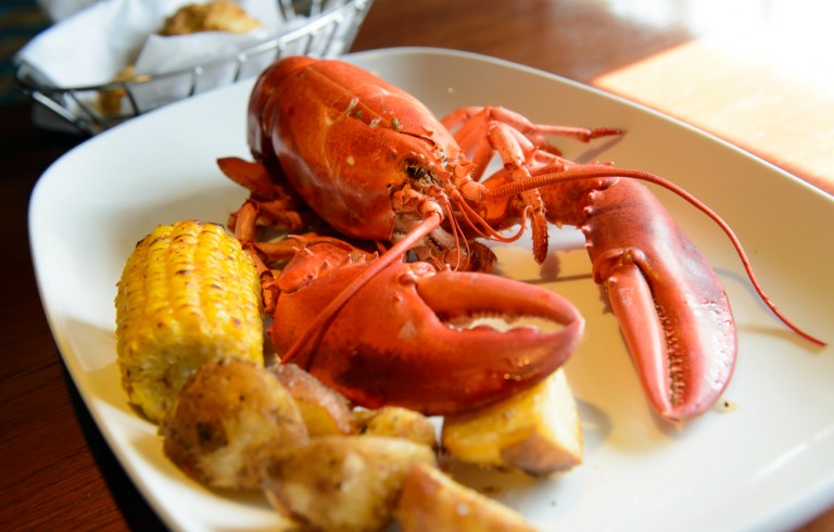 Lobster with corn on a cob