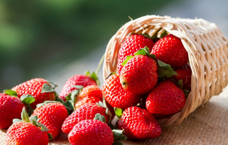 Strawberries in basket