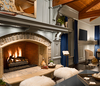 elegant fireplace at reikart house